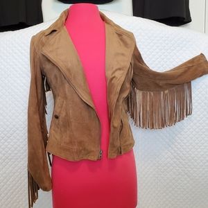 NEW Hollister sude fringe jacket